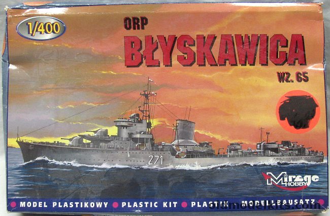 Mirage Hobby 1/400 ORP Blyskawica (Grom Class Destroyer), 40013 plastic model kit